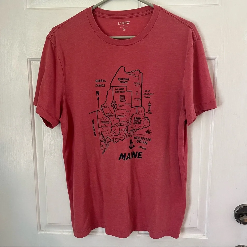 J. Crew Maine Map Graphic T-Shirt